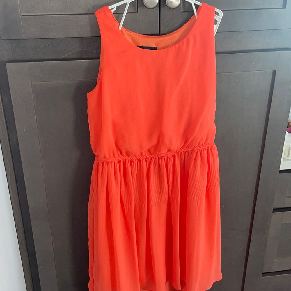 Iz Girl size 16 sleeveless dress high low front to back spring orange Easter